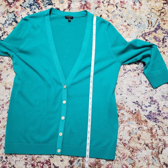 Talbots Teal Green V-Neck Cardigan Sz M - Picture 9 of 10